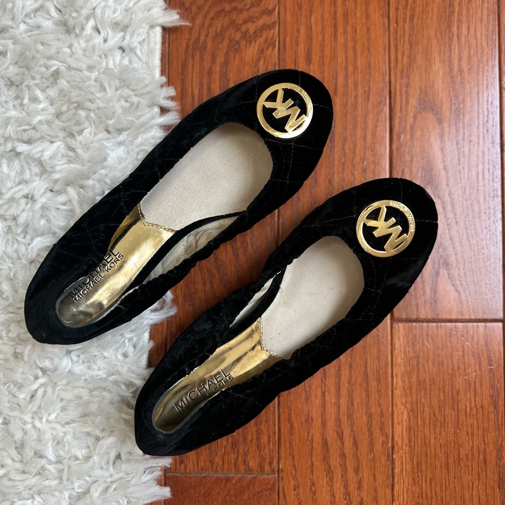 Michael Kors Quilted Black Ballet Flats